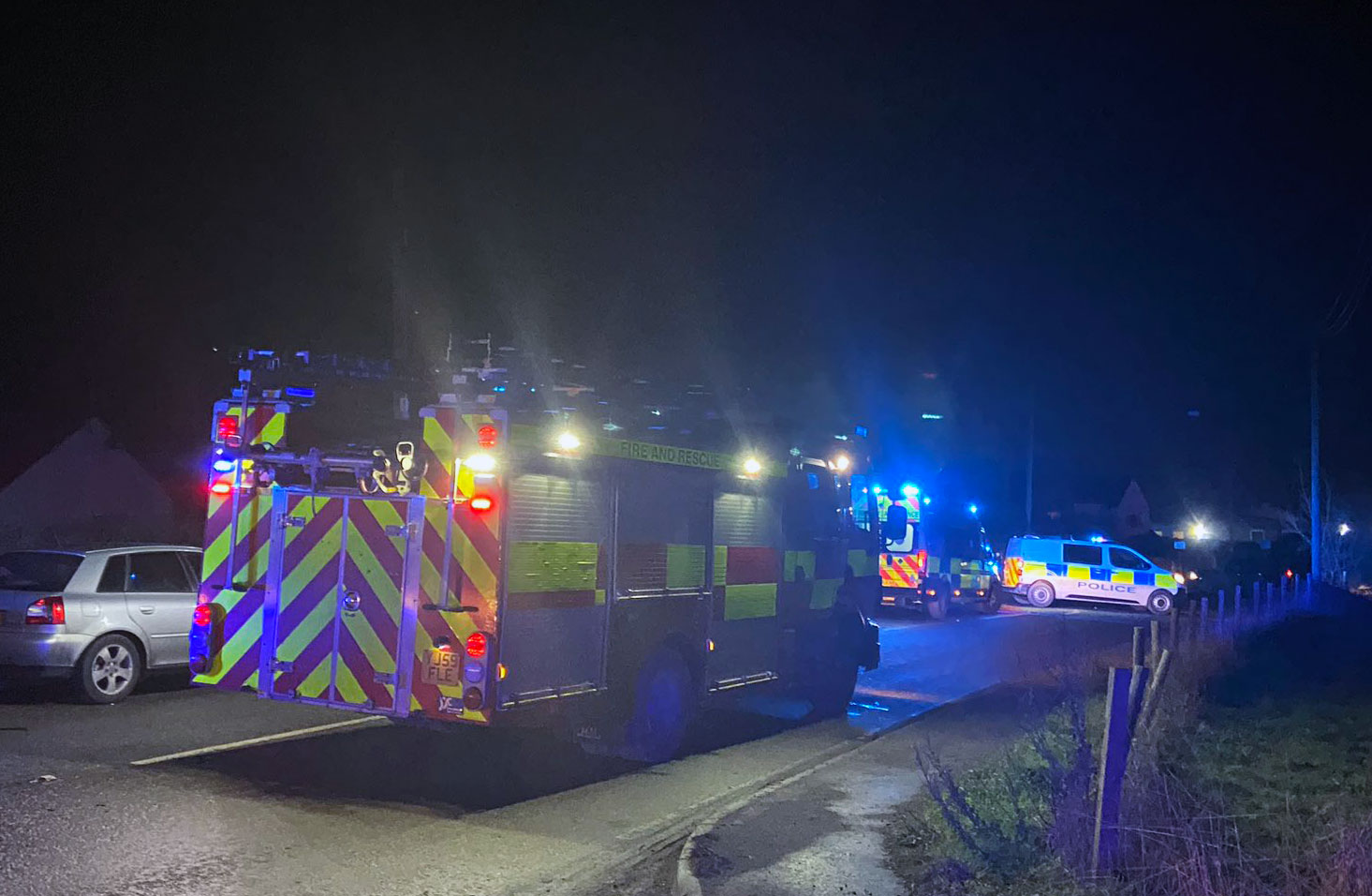 Emergency services called to crash between Mercedes and Audi