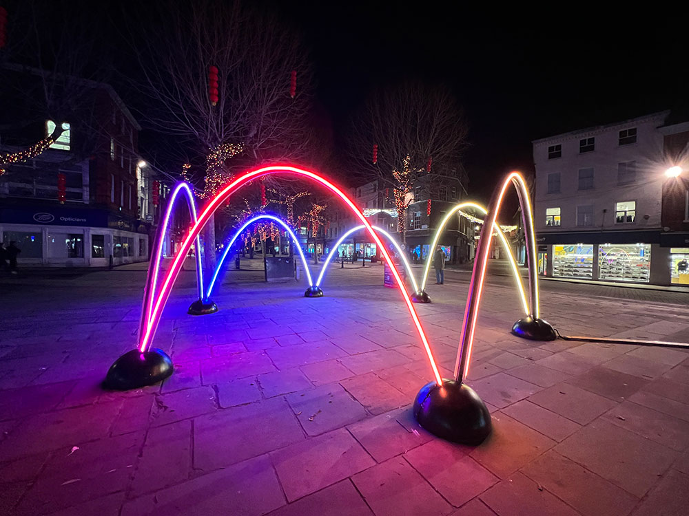 Watch: All systems glow! Interactive artwork revealed in York city square
