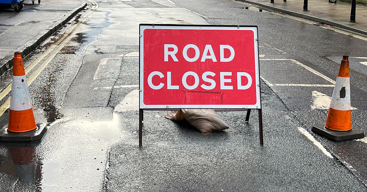 Updated: Main road closed after HGV hits a wall