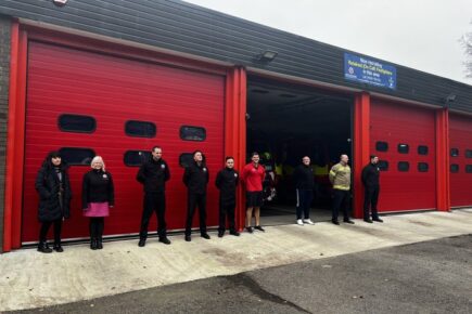 Tadcaster crews pay their respects to a colleague who died in a fire in Scotland