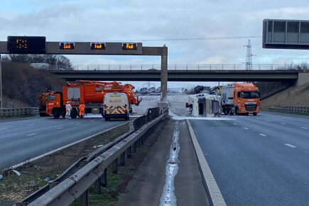 Police appeal for witnesses to the tanker crash which closed the A1M