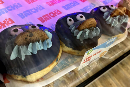 A fudge-covered donut is one of the sweet treats on offer at this new York shop – See inside