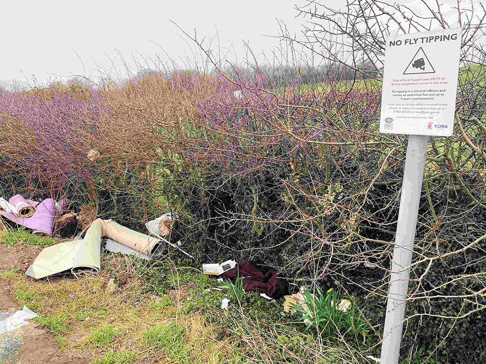 ‘Shocking’ amounts of rubbish dumped under ‘No Fly Tipping’ sign in York