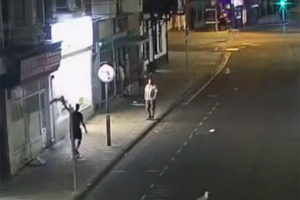 Caught on video: The shocking moment a man hurls a seagull at a wall in Scarborough