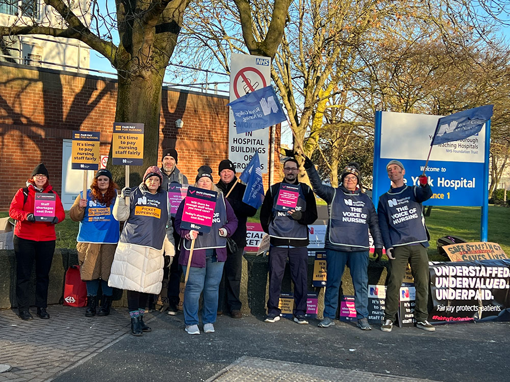 Striking York nurses berate ‘arrogant’ government and say: ‘We’re determined to stick it out’