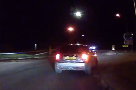 Watch: The terrifying moment a driver nearly hits a man standing on a main York road in the dark