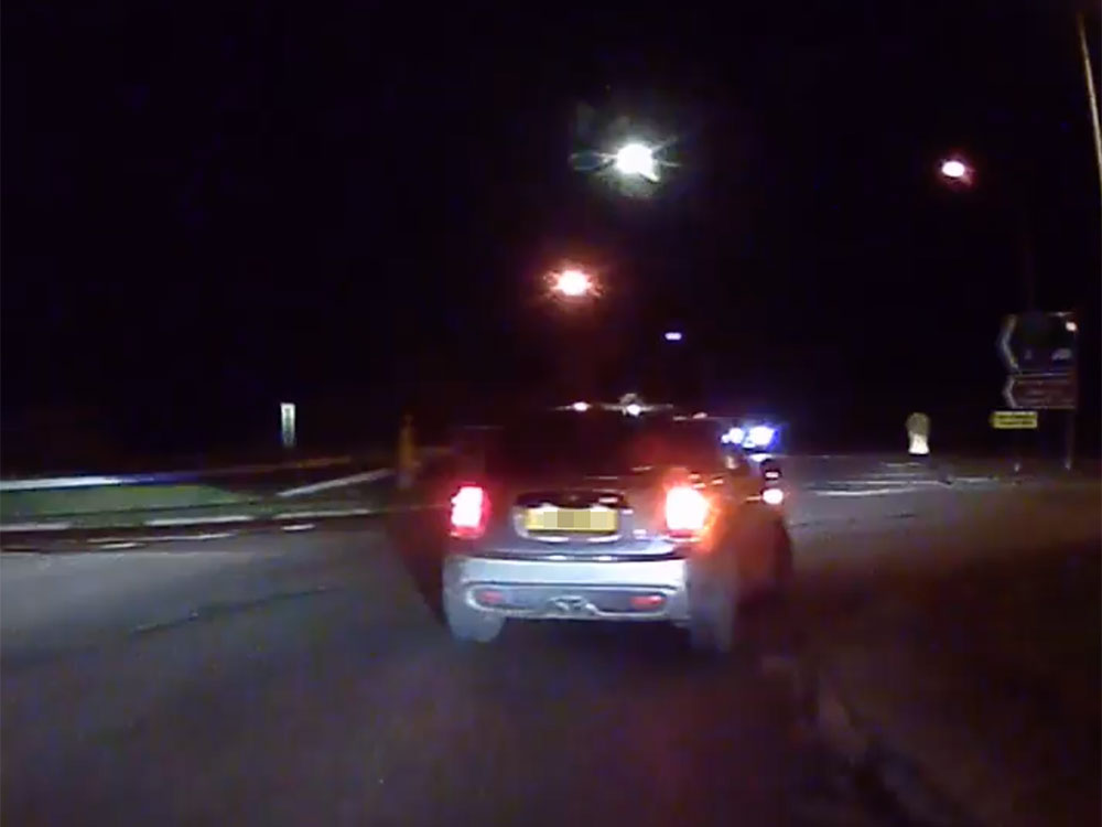 Watch: The terrifying moment a driver nearly hits a man standing on a main York road in the dark