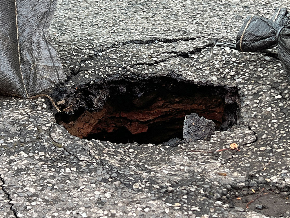 Sinkhole opens up on York street