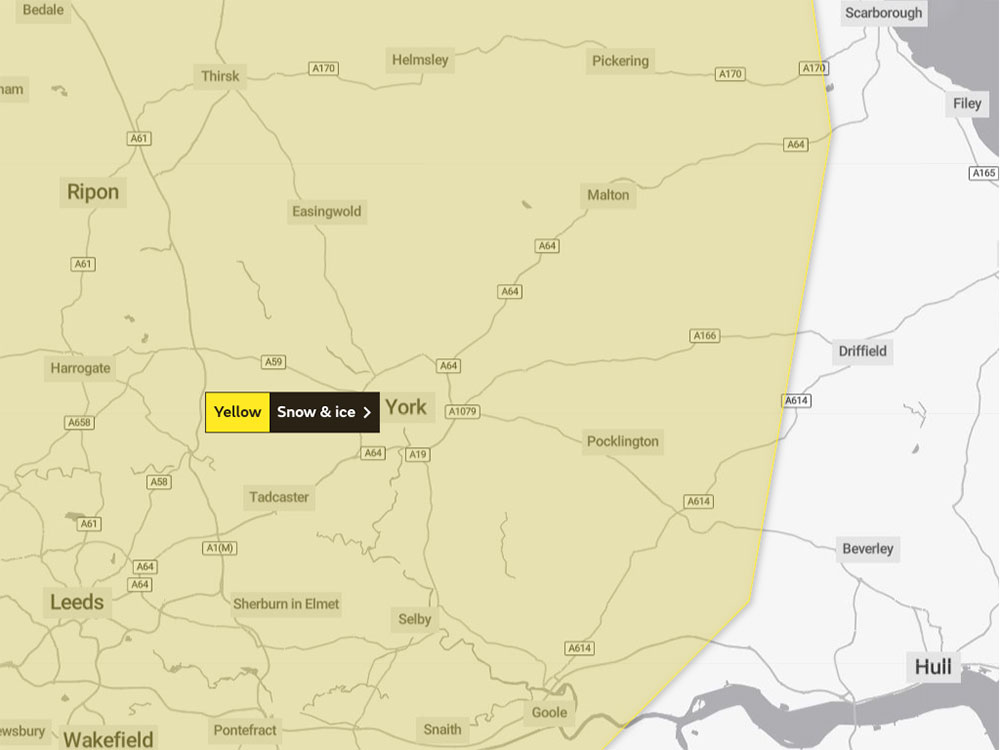 Snow latest: Yellow Met Office warning for York extended to the weekend