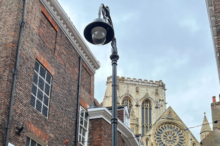Pictures: It’s back! Historic lamppost near York Minster rises again
