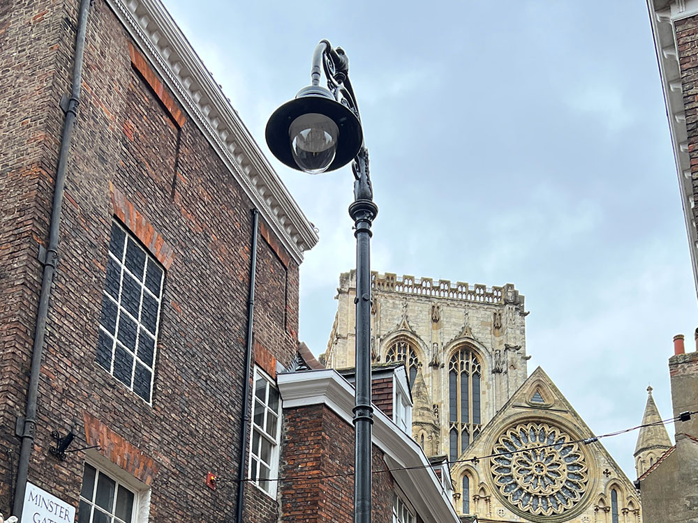 Pictures: It’s back! Historic lamppost near York Minster rises again