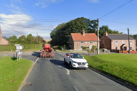Police hunt driver after crash ripped the wheel off car in North Yorkshire village