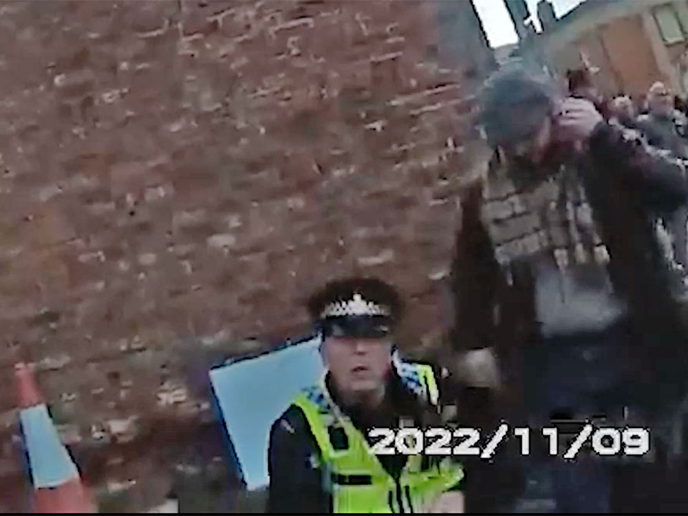 Watch: Police bodycam footage shows the arrest of the protester who threw eggs at the King in York
