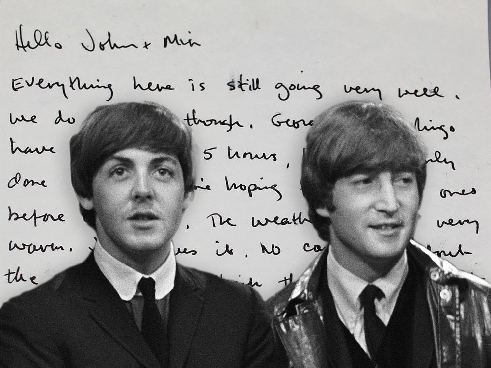 Handwritten Beatles letter written by Paul McCartney on sale at North Yorkshire auction