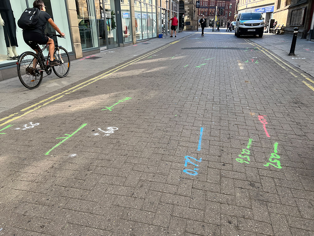 This is why these colourful markings have appeared on a busy York shopping street