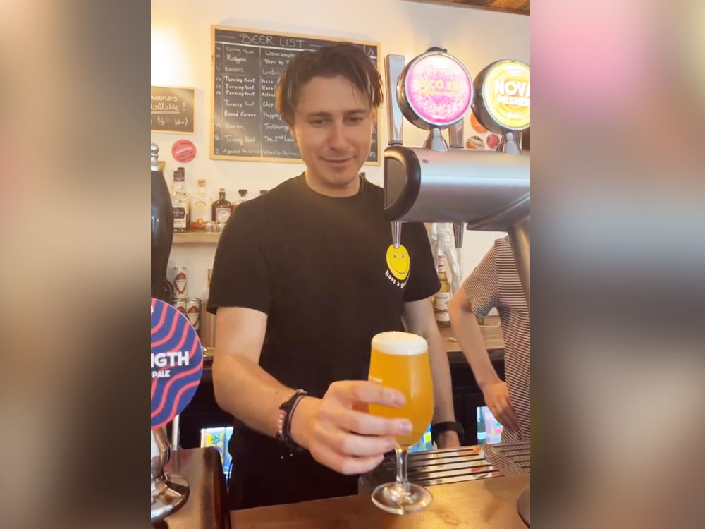 Watch: TV comedy star pulls pints in a York pub – to the delight of the locals