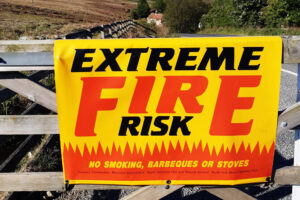 Youths start bonfire in ‘area of extreme fire risk’
