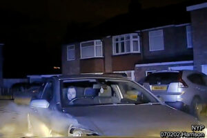 Watch: The shocking moment a driver rams a police car in a York side street