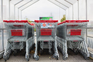 Shopping trolley catches fire near York stores