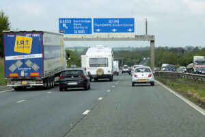 Campervan overturns in A1M crash in North Yorkshire