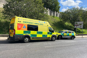 Van crashes into ambulance in York