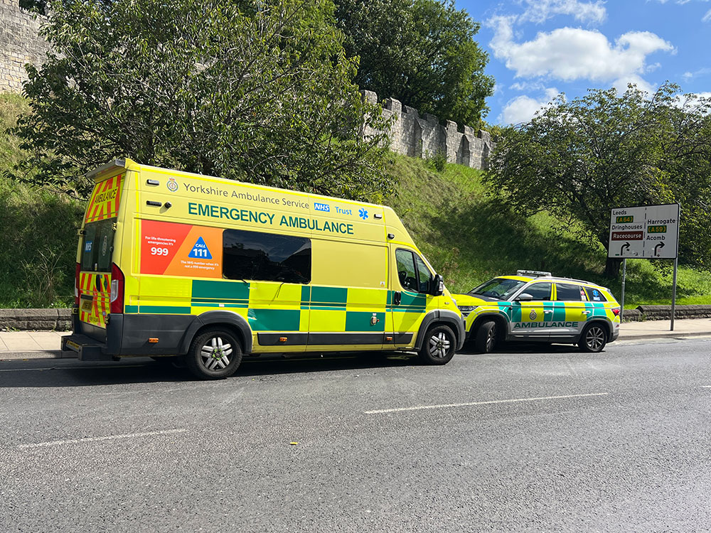 Van crashes into ambulance in York