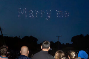 Man uses drone display to pop the question to shocked partner at North Yorkshire attraction