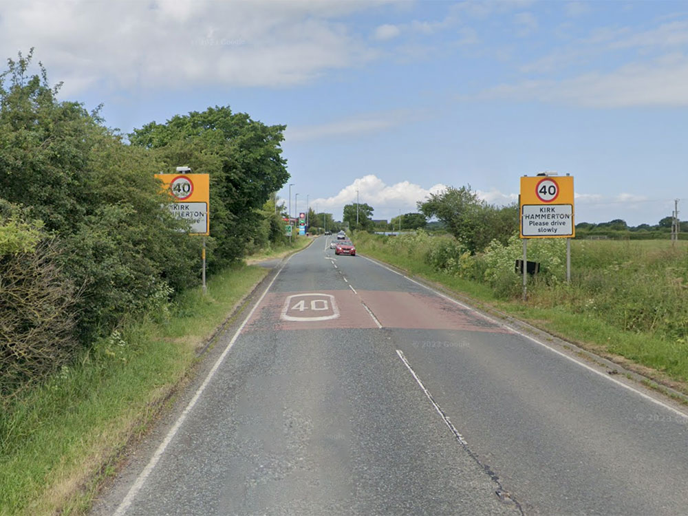 Car skids into ditch in North Yorkshire village