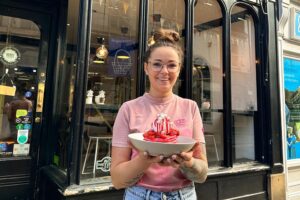 York café creates bright pink pancakes inspired by the Barbie movie