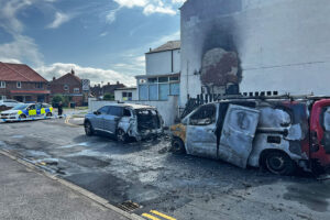 Updated: Car and van destroyed after being set on fire in Northallerton