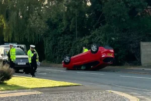Updated: Man suffers spinal injuries in crash where car overturned