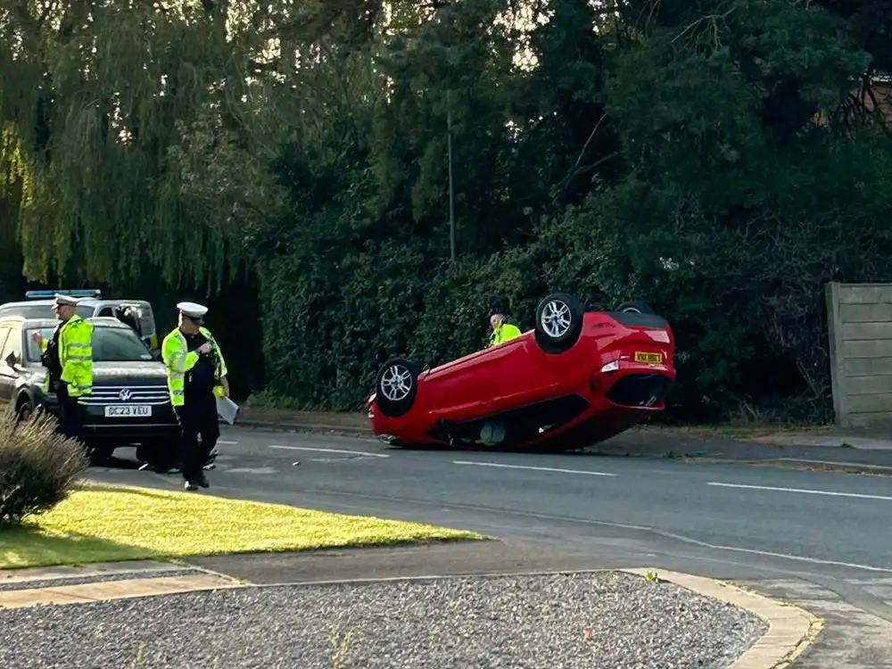 Updated: Man suffers spinal injuries in crash where car overturned