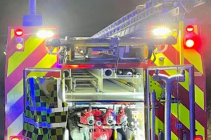 Fire crews deal with dangerous buildings and floods as Storm Isha brings winds of 106mph