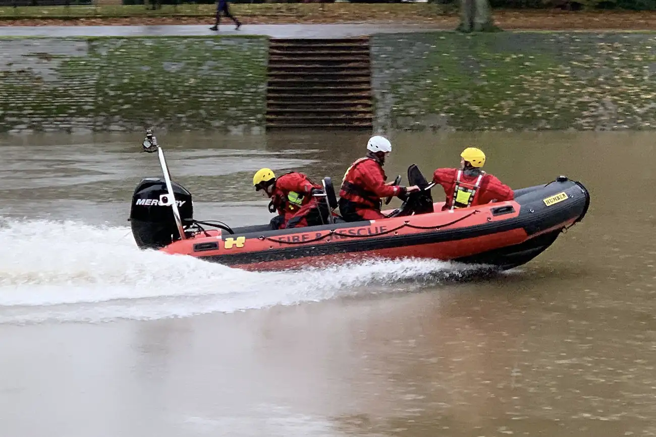 Firefighters rescue person from river in York