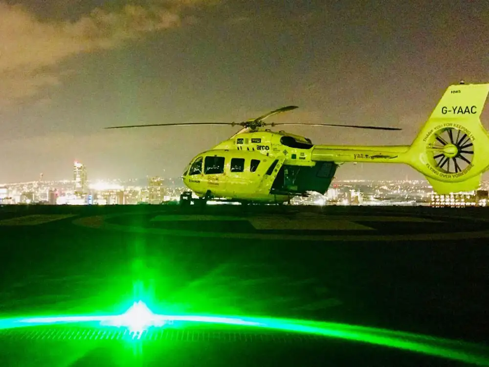 Laser attacks on Yorkshire Air Ambulance leave crew member with burned eye
