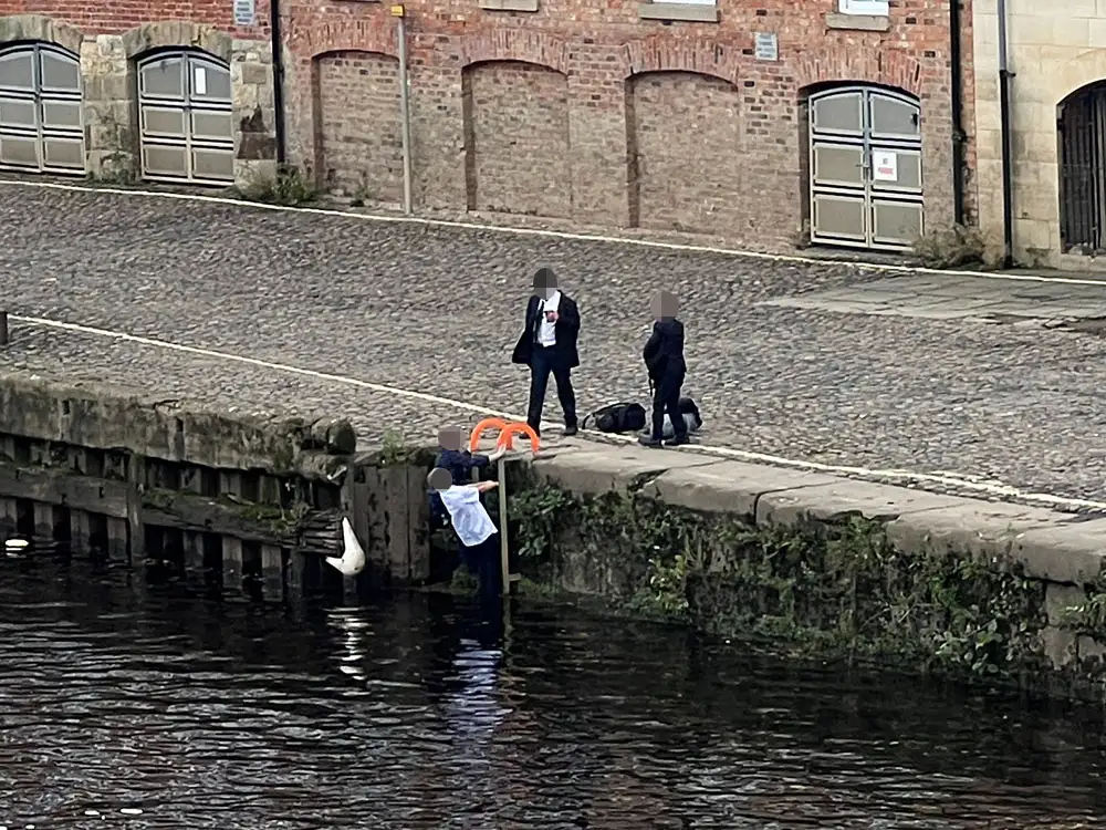 A split second from disaster: York schoolboys’ river stunt prompts fire service warning