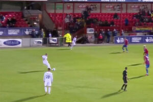 Just like the Peter Kay ad! York City star’s mighty boot of the ball goes viral