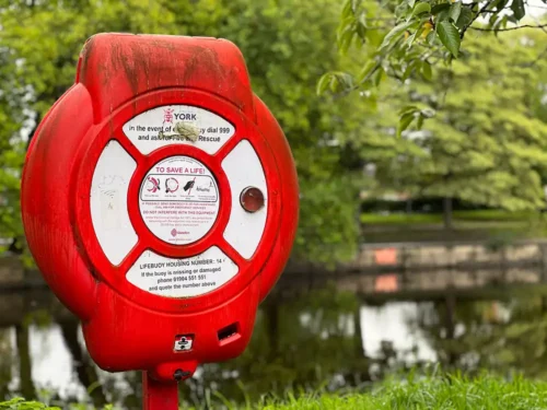 Lifebuoy set on fire near York river