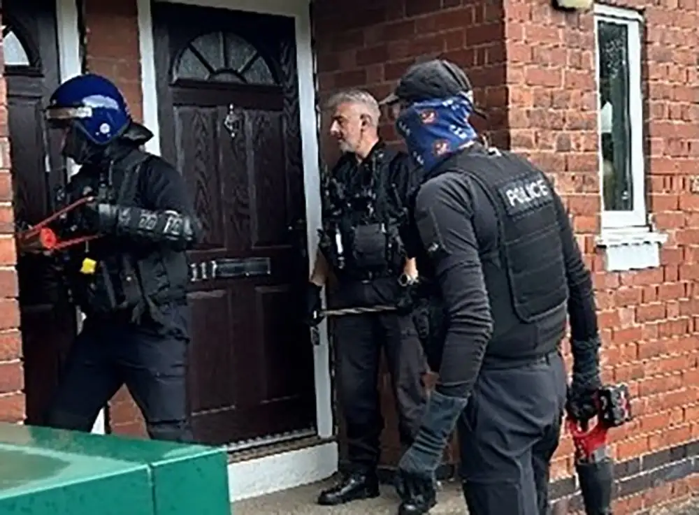Watch: Police seize two machetes, three samurai swords and a gun in drugs crackdown