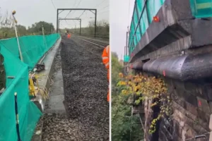 Rail viaduct parapet collapses, causing East Coast Main Line disruption until next month