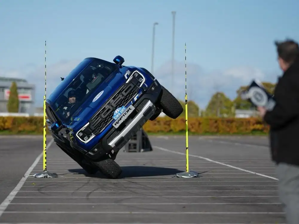 North Yorkshire stunt driver claims fourth world record with amazing two wheel feat