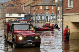 Dramatic rescue in York as man saved from swirling floodwaters