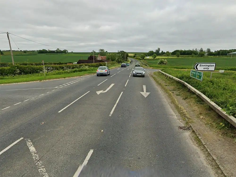 Van crashes after being forced off the road by dangerous overtake