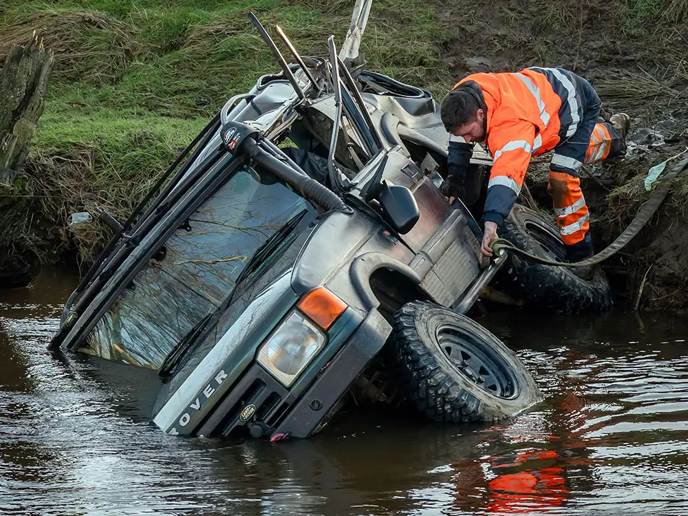 Vehicle in which three men were trapped removed from North Yorkshire river