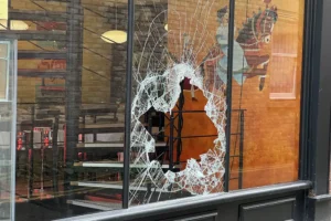York restaurant’s window smashed ‘with a weapon’