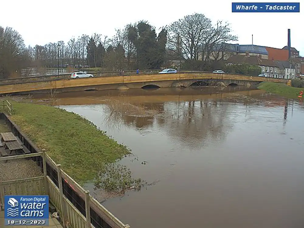 Tadcaster bridge closes to cars as River Wharfe rises – flood warnings remain in place for York