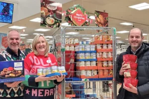 York company donates essential supplies and Christmas treats to food bank