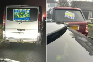 Van and car seized by police in York