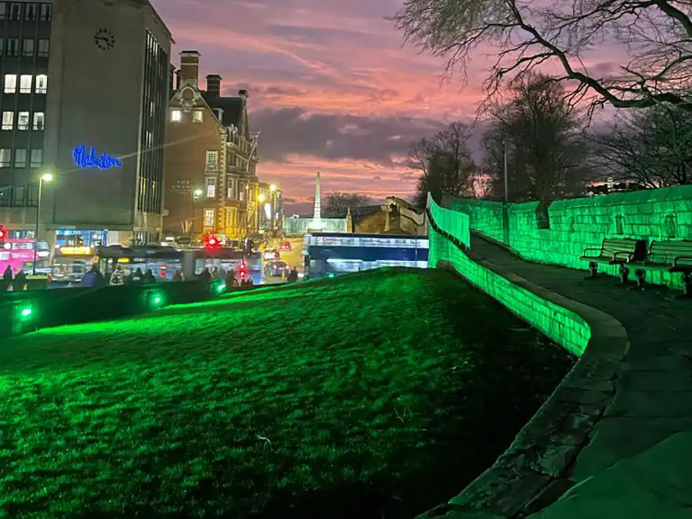 Here’s why York city walls turned green this week