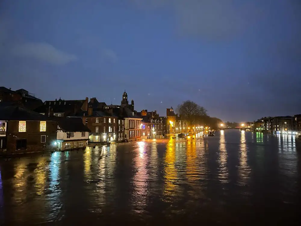 Fire crews deal with flooding incidents in York and Malton as Storm Elin batters county